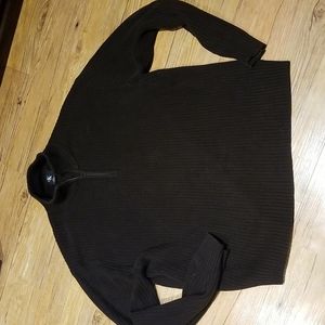 Calvin Klein 1/4 zip mock turtleneck sweater XXL Brown 100%cotton
